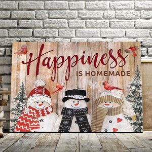 Happiness Cardinal, Happiness is homemade, Christmas Canvas