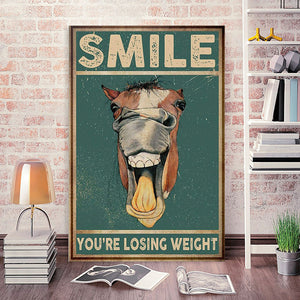 Horse Smile You're Losing Weight, Funny Canvas