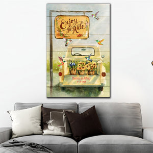 Hummingbird Enjoy The Ride Canvas, Couple Canvas, Personalized Canvas