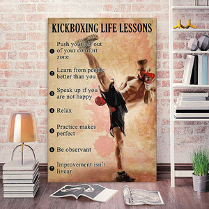 Kickboxing Life Lessons Canvas, Gift for Him Canvas