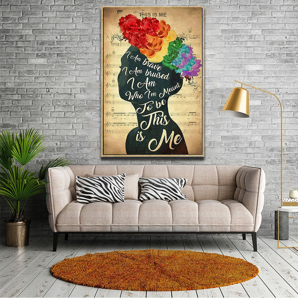 LGBT I am who I'm meant to be this is me, Gift for Her Canvas