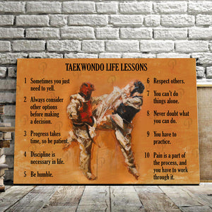 Taekwondo life lessons, Taekwondo lover Canvas, Wall-art Canvas