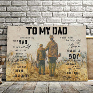 I know it's not easy for a Man to raise a Child, Gift for Dad Canvas, Soldier Canvas