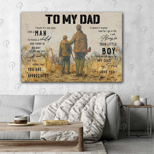 I know it's not easy for a Man to raise a Child, Gift for Dad Canvas, Soldier Canvas