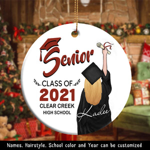Senior Class Of 2021 Clear Creek High School, Personalized Ornament