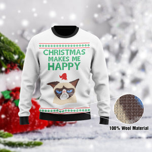 Christmas Makes Me Happy, Cats lover Shirt, Christmas Shirt