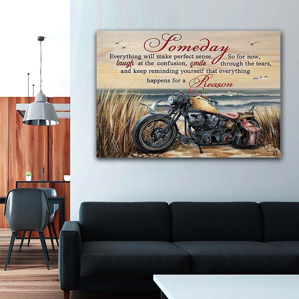 Motorcycle Beach - Someday Everything Will Make Perfect Sense, So For Now, Wall-art Canvas