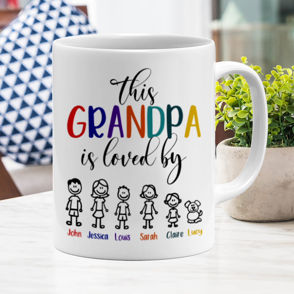 This Grandpa is loved by Family, Gift for Grandpa Mug, Personalized Mug