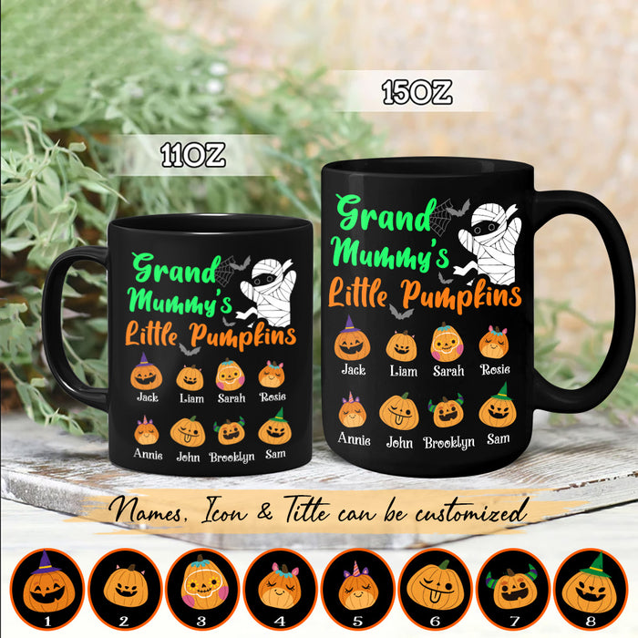 Grand mummy’s little pumpkins Halloween Mugs, Personalized Mugs