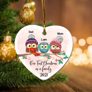 Our First Christmas As A Family, Personalized Christmas Ornament