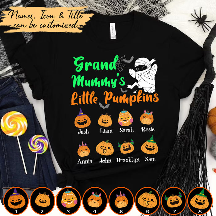 Grand mummy’s little pumpkins, Halloween T-shirt. Personalized Shirt