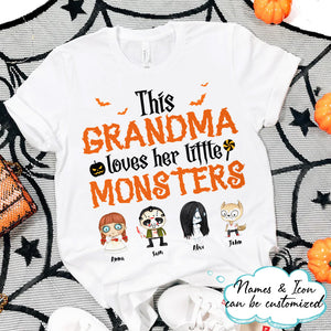 This Grandma loves her little monsters, Halloween T-shirt, Personalized Shirt