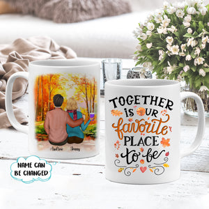 Together is our favorite place to be, Gift for Couple Mugs, Personalized Mugs