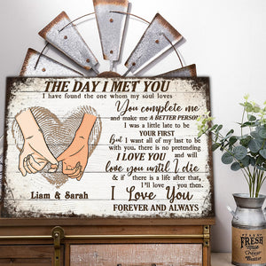 The day I met you, I have found the one whom ny soul loves, Personalized Canvas