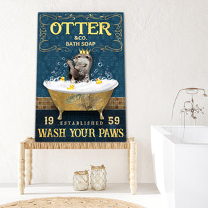 Otter &co bath soap wash your paws, Funny Canvas, Color can be change