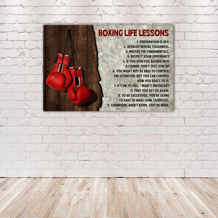 Boxing life lessons, Champion aren't born, they're made, Wall-art Canvas