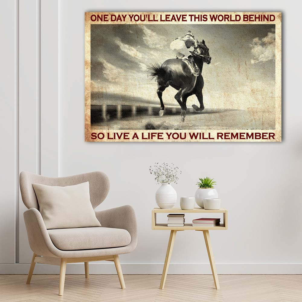 Live A Life You Will Remember Horse Riding Wall-art Canvas