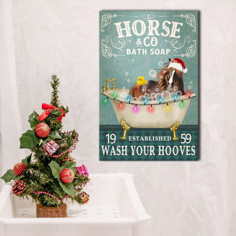 Horse Bath Soap Wash Your Hooves, Funny Christmas Canvas
