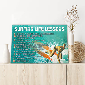 Surfing life lessons believing in yourself, Surfing lover Canvas, Wall-art Canvas