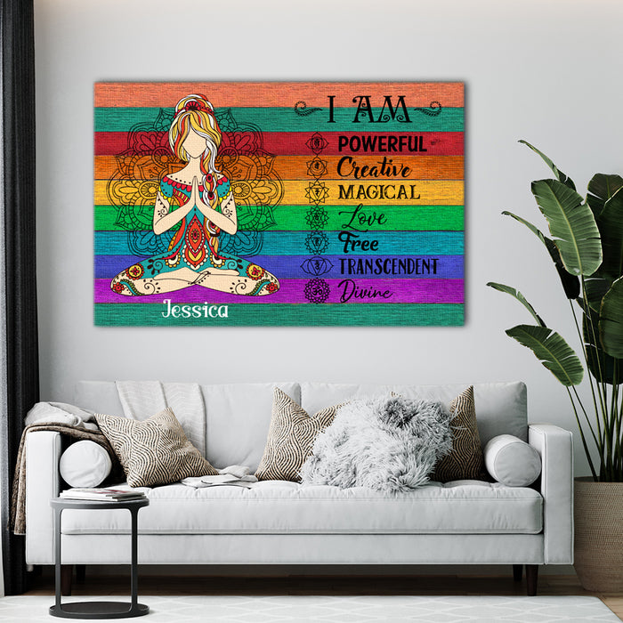 I am powerful, creative, magical, Gift for Her Canvas, Personalized Canvas