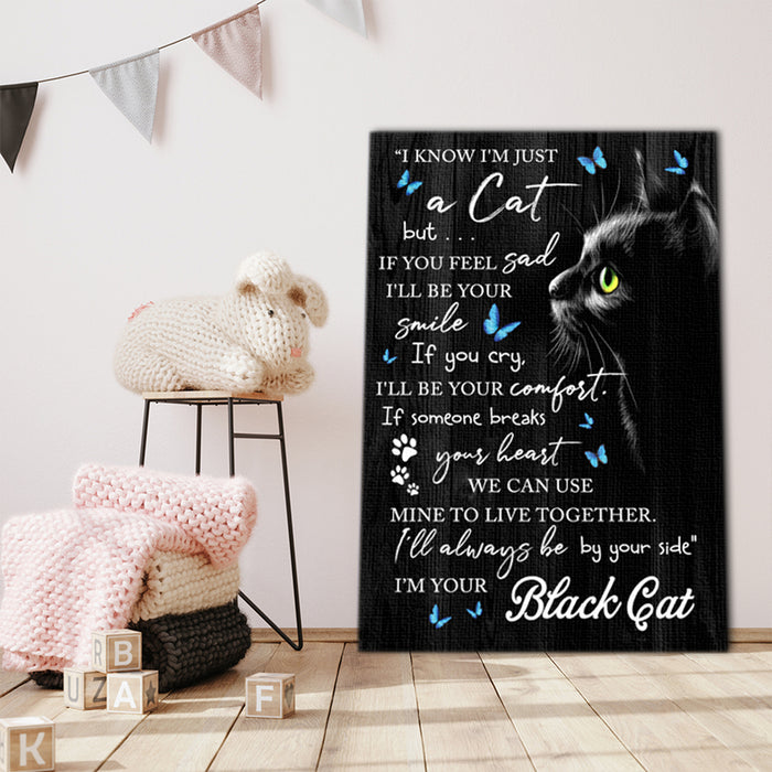 I Know I'm Just A Cat But If You Feel Sad I'll Be You Smile, Cats lover Canvas, Wall-art Canvas
