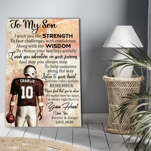 To my Son, if you wish the strength to facce challenges with confidence, Gift for Son Canvas, Personalized Canvas