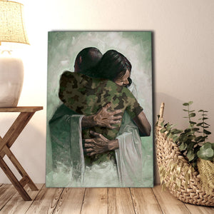 Jesus Christ Hugging Soldiers, Religious and Spiritual Canvas, Wall-art Canvas