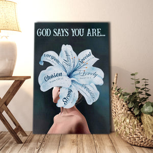 God says you are strong, special, Gift for Her Canvas, Wall-art Canvas