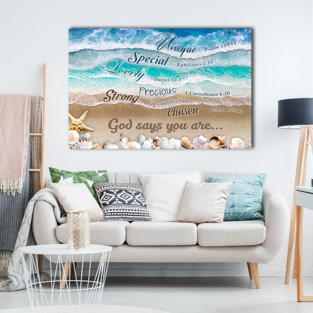God says you are strong, unique, Gift Idea Canvas, Wall-art Canvas