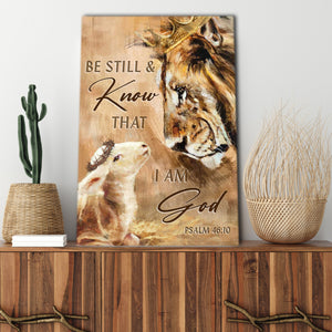 Be still & know that I am God, Lion and Deer Canvas, God Canvas