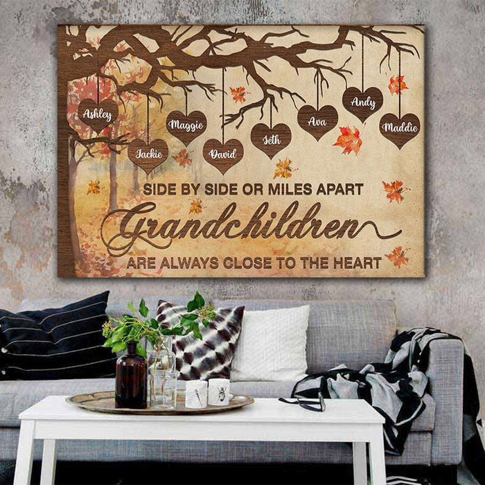 Grandchildren Are Always Close To The Heart, Personalized Canvas