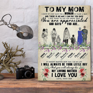 Perfect Gifts For Mom - To My Mother Canvas