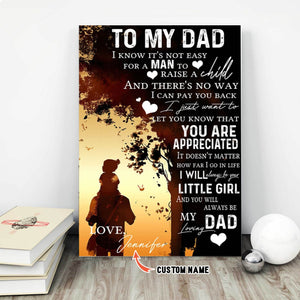 Personalized Name You're Appreciated, Gift for Dad, Custom Canvas