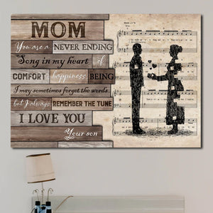 Gift For Mom From Son Song In My Heart Canvas, Personalized Canvas
