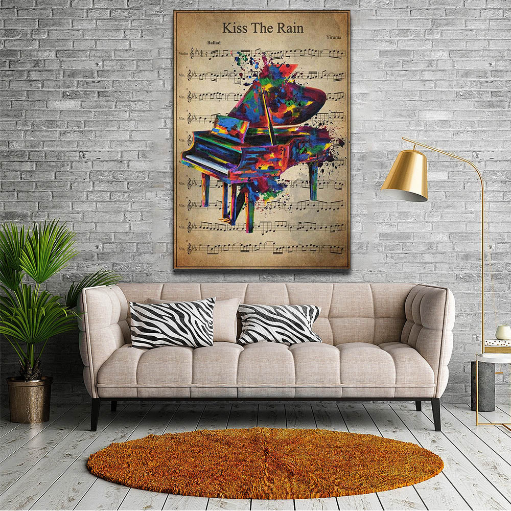 Piano Music Sheet - Kiss The Rain, Music lover Canvas, Wall-art Canvas