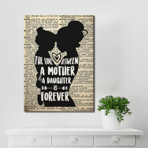Silhouette Love Between A Mother and A Daughter Is Forever Gallery Framed Canvas Prints