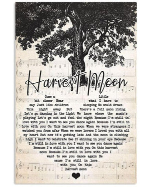 Harvest Moon - Lyrics Song Canvas