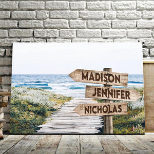 Way to the sea - Street Signs Canvas