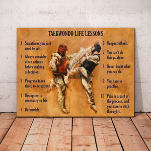 Taekwondo Life Lessons Canvas, Taekwondo lover Canvas