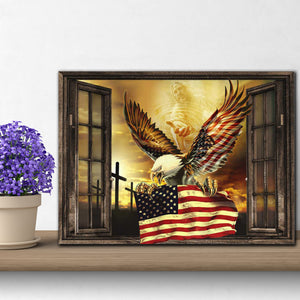 Americal Eagle, God Window Canvas, Wall-art Canvas