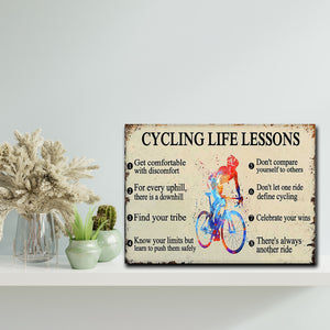 Biker Lover, Cycling Life Lesson - Get Comfortable With Discomfort, For Every Uphill Canvas, Wall-art Canvas