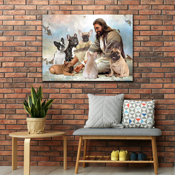Boston Terrier Dog, Boston Terrier God, Jesus Dog Lover Canvas, Wall-art Canvas