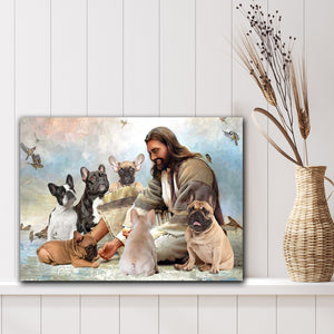Boston Terrier Dog, Boston Terrier God, Jesus Dog Lover Canvas, Wall-art Canvas