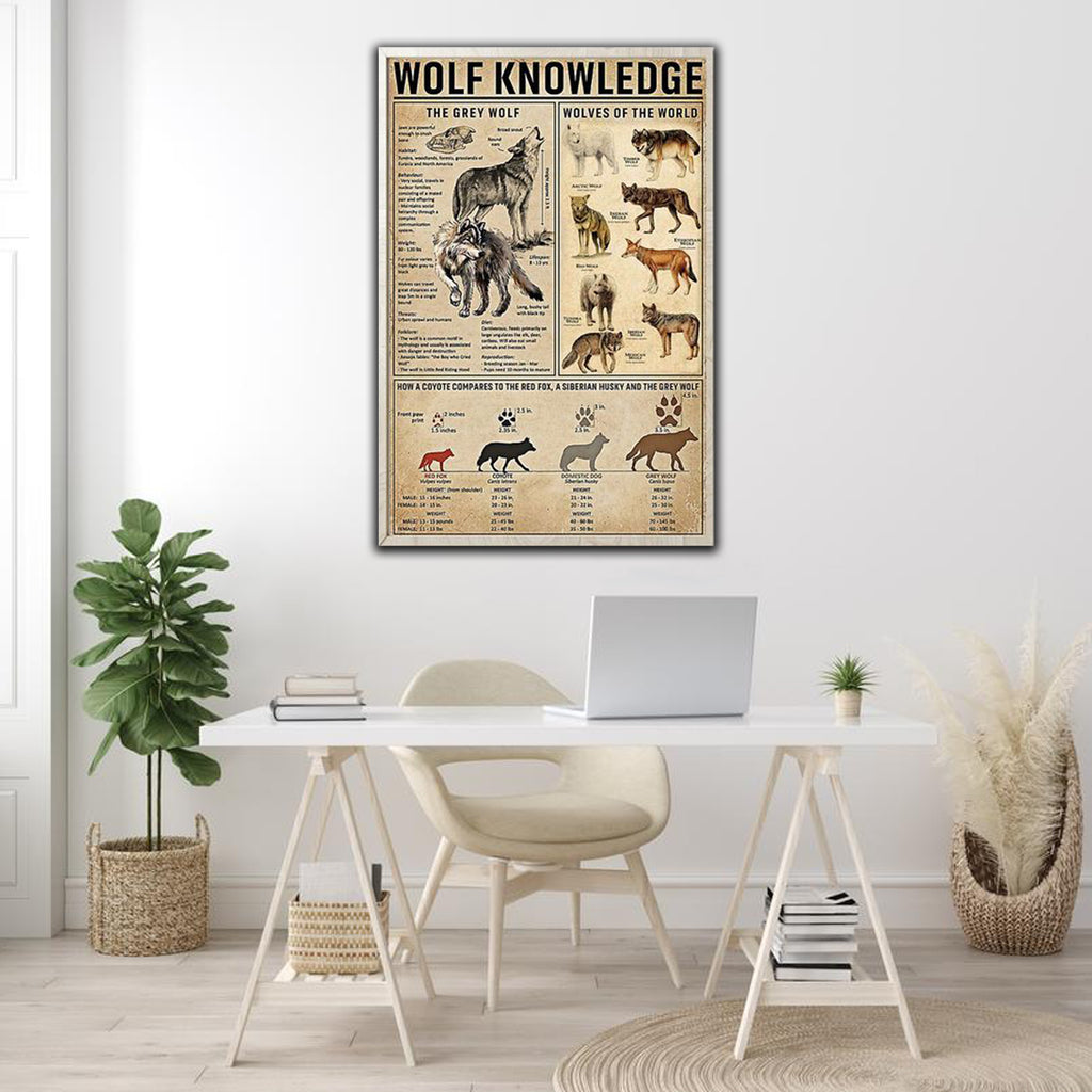 Country Girl Wolf Knowledge Vertical Canvas, Wall-art Canvas