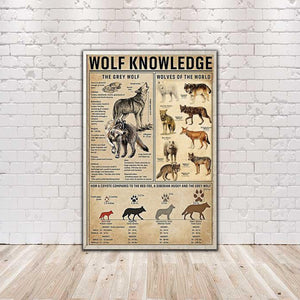 Country Girl Wolf Knowledge Vertical Canvas, Wall-art Canvas