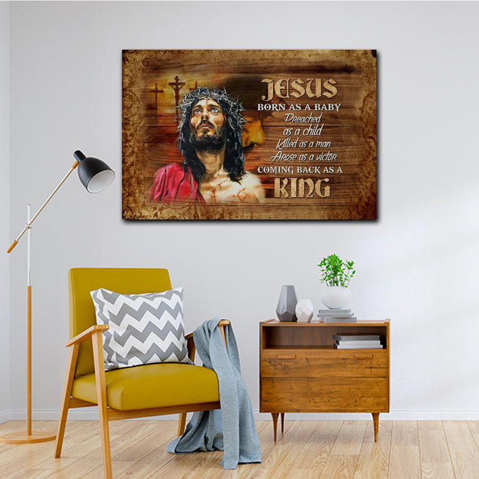Jesus Born As A Baby Preached As A Child Christ Canvas, God Canvas