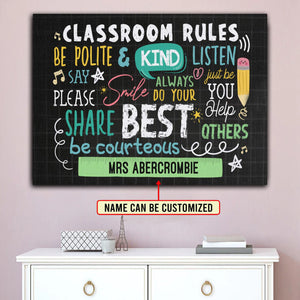 Personalized Classroom Rules Gallery Canvas, Wall-art Canvas