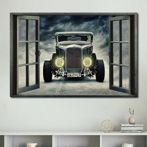 The Hot Rod Outside The Window Canvas