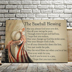 The Baseball Blessing, God Canvas, Baseball lover Canvas