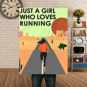 The Girl Running - Just A Girl Who Loves Running, Gift for Her Canvas, Wall-art Canvas